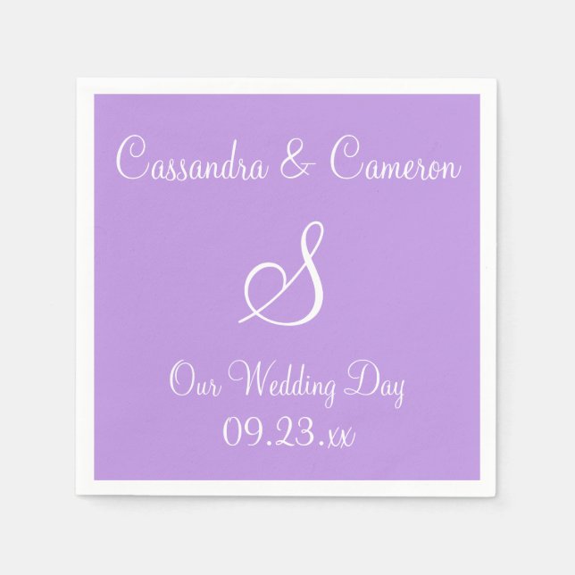 Guardanapo De Papel Coordenada simples de cores com Lavanda brilhante  (Frente)