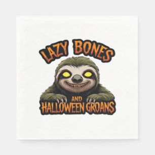 Guardanapo De Papel Cópia dos Ossos Preguiçosos e Groãs de Halloween -