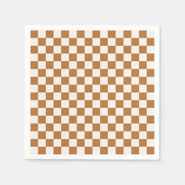 Guardanapo De Papel Copper and eggshell checkerboard pattern