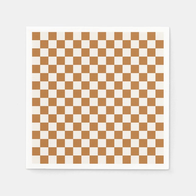 Guardanapo De Papel Copper and eggshell checkerboard pattern (Frente)
