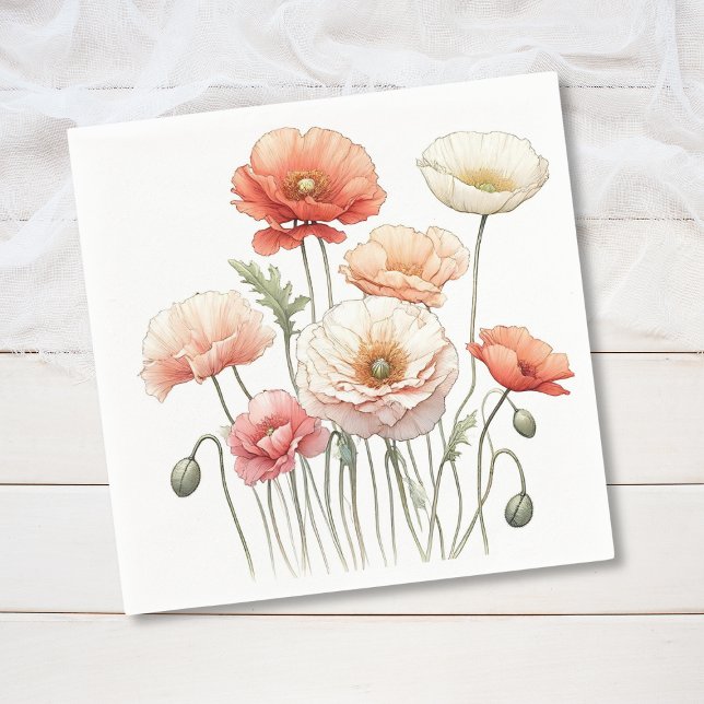 Guardanapo De Papel Cópulas Aquarelas Laranja Flor Flor Laranja Coquet (Criador carregado)