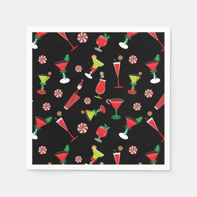 Guardanapo De Papel Coquetéis de Natal Festivos (Frente)