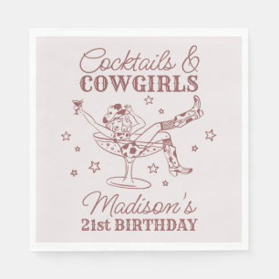 Guardanapo De Papel Coquetéis e vaquinhas rodeiam no aniversário