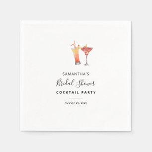 Guardanapo De Papel Coquetéis Elegantes Banho de Noiva Aquarela