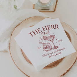 Guardanapo De Papel Coquetéis Retro Festa de solteira Vermelha