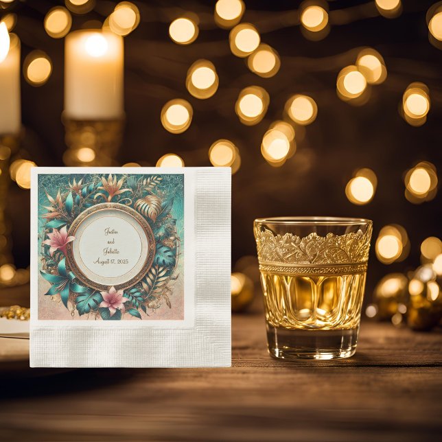 Guardanapo De Papel Coquetel Cozido de Elegância Tropical (Criador carregado)