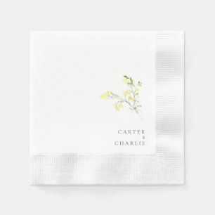 Guardanapo De Papel Coquetel Cozinhado com Flores Amarelas
