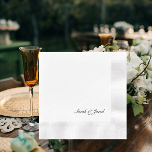 Guardanapo De Papel Coquetel Cunhado Simples De Script Elegante