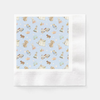 Guardanapo De Papel Coquetel de Brinquedos com Chá de fraldas Azul