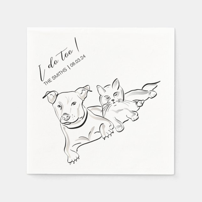 Guardanapo De Papel Coquetel de Cachorro Personalizado Napkins Usando  (Frente)