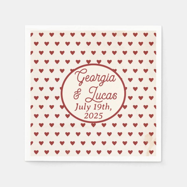 Guardanapo De Papel Coquetel de Casamento da Americana Vermelha (Frente)