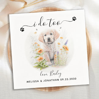 Guardanapo De Papel Coquetel de Casamento de Cachorro
