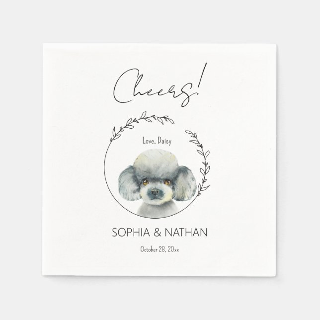 Guardanapo De Papel Coquetel de Casamento de Cachorro Simples (Frente)