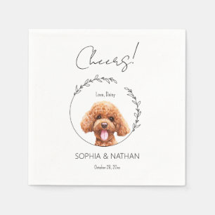 Guardanapo De Papel Coquetel de Casamento de Cachorro Simples