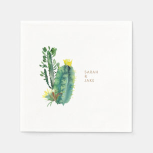Guardanapo De Papel Coquetel de Casamento de Cactus Moderno