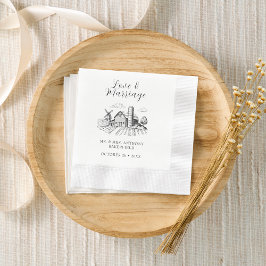 Guardanapo De Papel Coquetel de Casamento do Barn Ocidental da Rússia