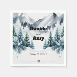 Guardanapo De Papel Coquetel de Casamento no inverno Elegante