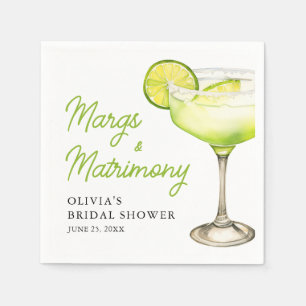 Guardanapo De Papel Coquetel de Chá de Noiva Margs e Matrimônio Modern