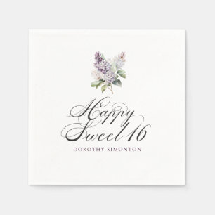 Guardanapo De Papel Coquetel de Flor Lilac 16 Púrpura