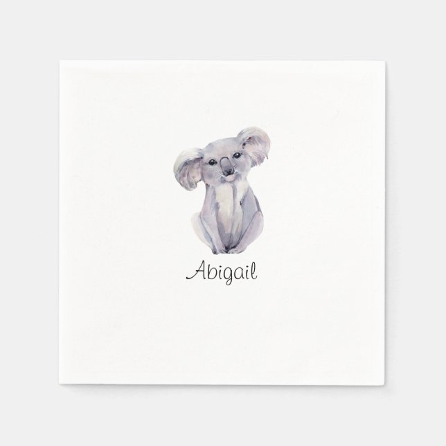 Guardanapo De Papel Coquetel de Folhagem Koala (Frente)