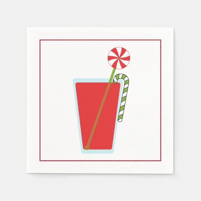 Guardanapo De Papel Coquetel de Natal Napkin com azeite martini (Frente)