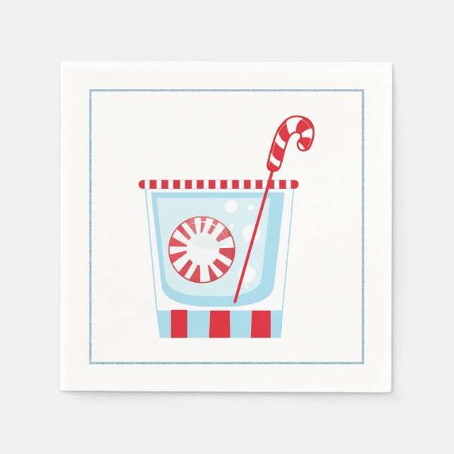 Guardanapo De Papel Coquetel de Natal Napkin com azeite martini (Frente)