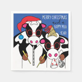 Guardanapo De Papel Coquetel de Natal Personalizado Napkins "Vacas"