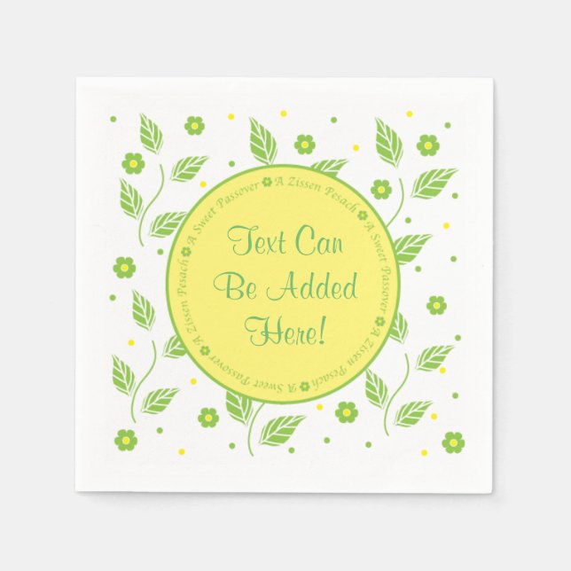 Guardanapo De Papel Coquetel de Passagem Napkins "Folhas Verde/Amarela (Frente)