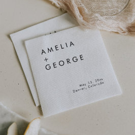 Guardanapo De Papel Coquetel de Recepção de casamento Simples Elegante