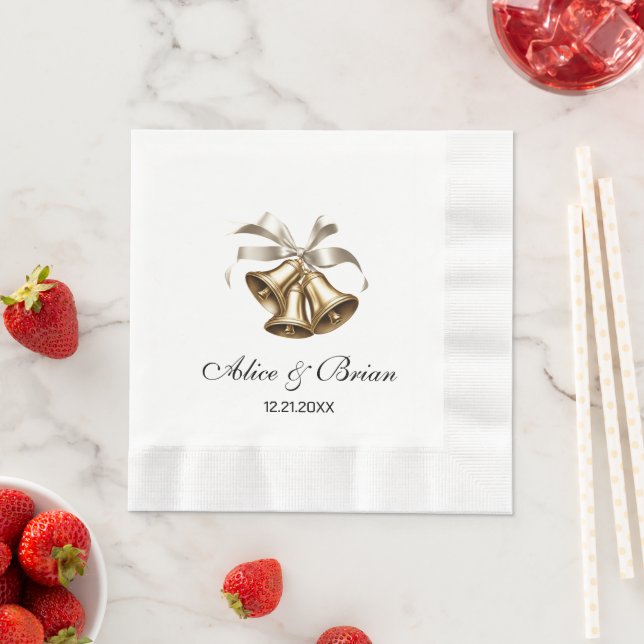 Guardanapo De Papel Coquetel de Recepção de Sinos de Casamento (Insitu)