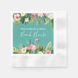 Guardanapo De Papel Coquetel de Watercolor Tropical Floral Beach House