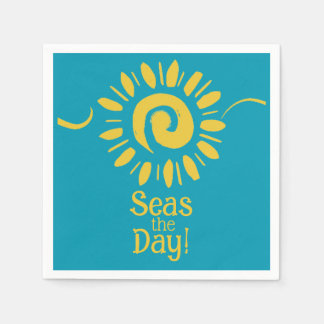 Guardanapo De Papel Coquetel do Dia do Mar do Sun Blue Beach House