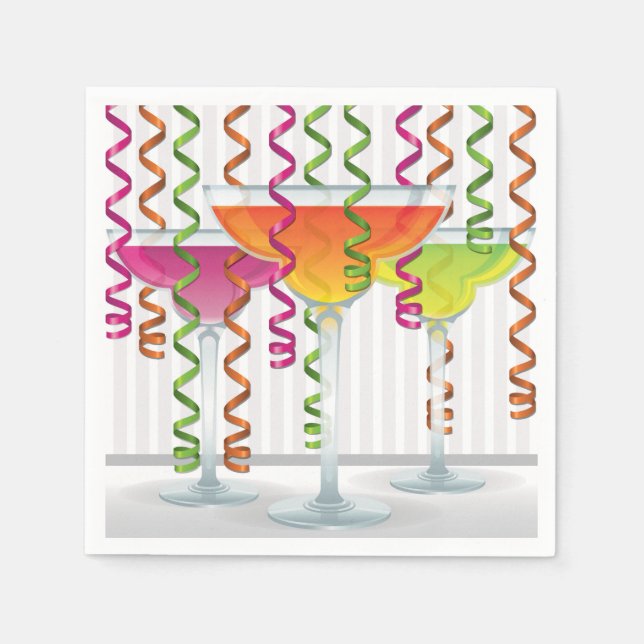 Guardanapo De Papel Coquetel e fita brilhantes (Frente)