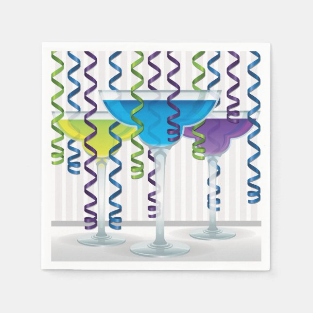 Guardanapo De Papel Coquetel e fita brilhantes (Frente)