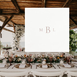 Guardanapo De Papel Coquetel Elegante Branco do Monograma Dourado rosa