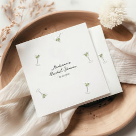 Guardanapo De Papel Coquetel Martini Arco Mão Desenhado Chuva de Noiva