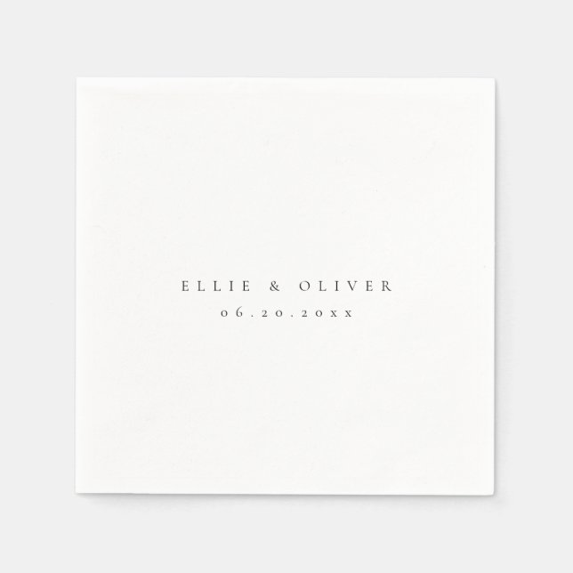 Guardanapo De Papel Coquetel Moderno de Casamento de Boho Negro e Bran (Frente)