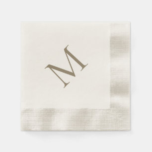 Guardanapo De Papel Coquetel Monograma Dourado Simples