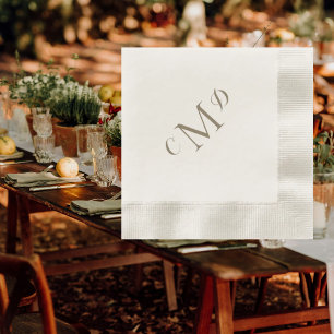 Guardanapo De Papel Coquetel Monograma Misturado Dourado Casado