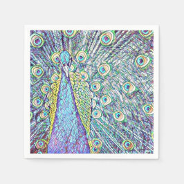 Guardanapo De Papel Coquetel Napkins com Bonito Design de Peacock