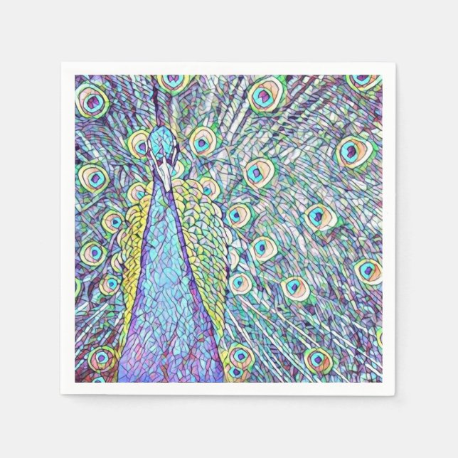 Guardanapo De Papel Coquetel Napkins com Bonito Design de Peacock (Frente)