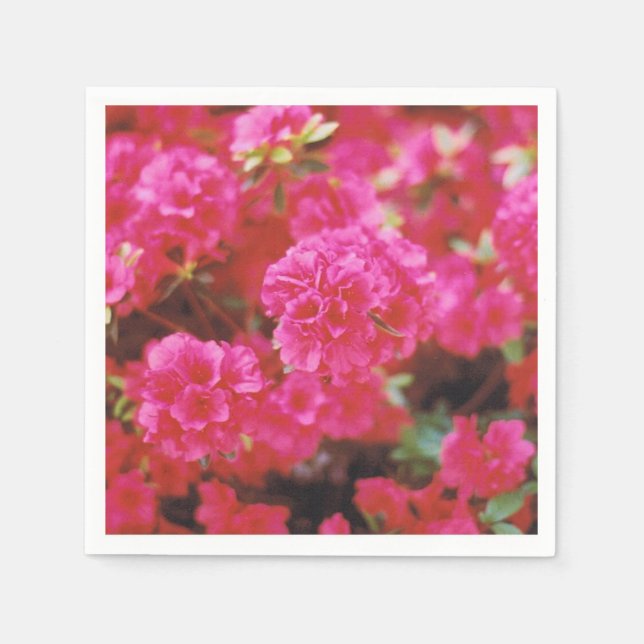 Guardanapo De Papel Coquetel Napkins com Design Floral Rosa Brilhante (Frente)