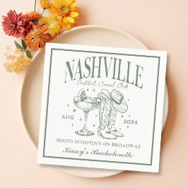 Guardanapo De Papel Coquetel Nashville Bachelorette Rodeo Personalizad