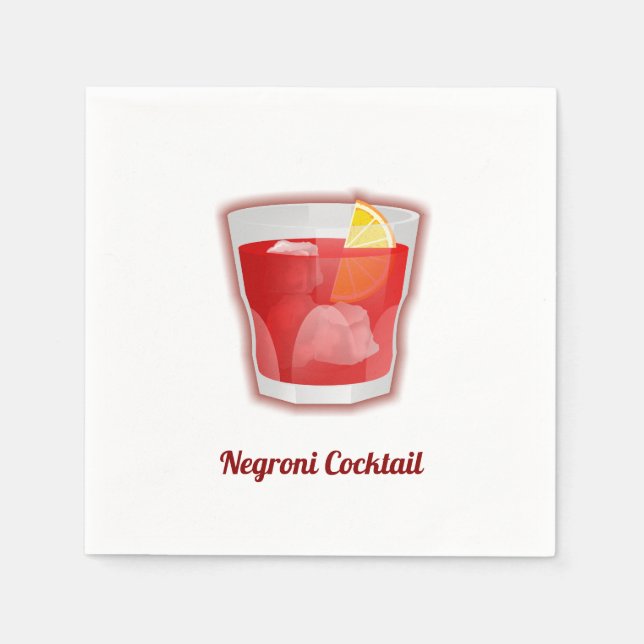Guardanapo De Papel Coquetel Negroni (Frente)
