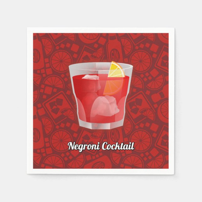 Guardanapo De Papel Coquetel Negroni (Frente)