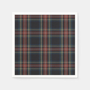 Guardanapo De Papel Coquetel Padrão de Tartan Preto