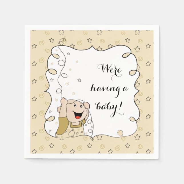 Guardanapo De Papel Coquetel Padrão do chá de fraldas Napkin Dourado/B (Frente)