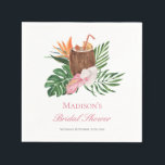 Guardanapo De Papel Coquetel Paraíso Tropical  & Chá de Noiva Floral<br><div class="desc">Chá de Noiva Floral Aquarela Paraíso Tropical Coquetel,  é fácil de personalizar com os modelos configurados para você.</div>