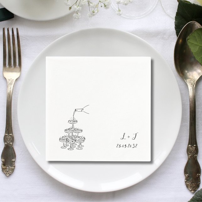 Guardanapo De Papel Coquetel Personalizado de Casamento em Monograma d (Criador carregado)