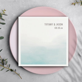 Guardanapo De Papel Coquetel Personalizado de Casamento Simples e Azul